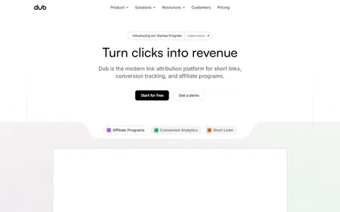 Dub homepage (screenshot)