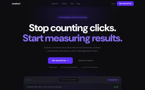 Enshort homepage (screenshot)