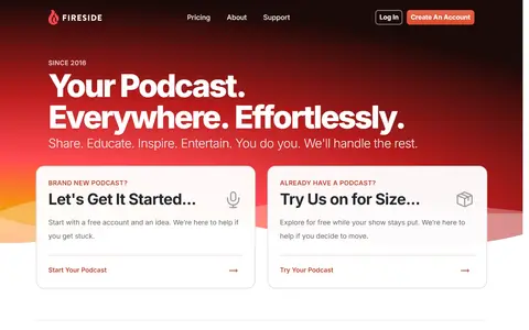 Fireside homepage (screenshot)