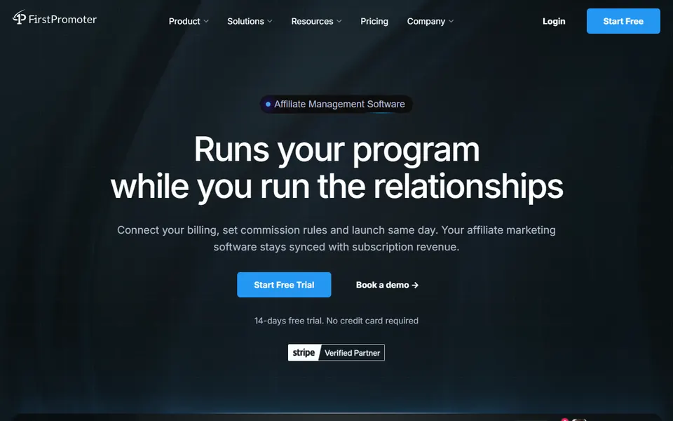 FirstPromoter homepage (screenshot)