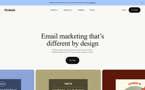 Flodesk homepage (screenshot)