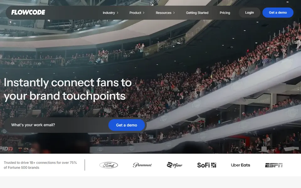 Flowcode homepage (screenshot)