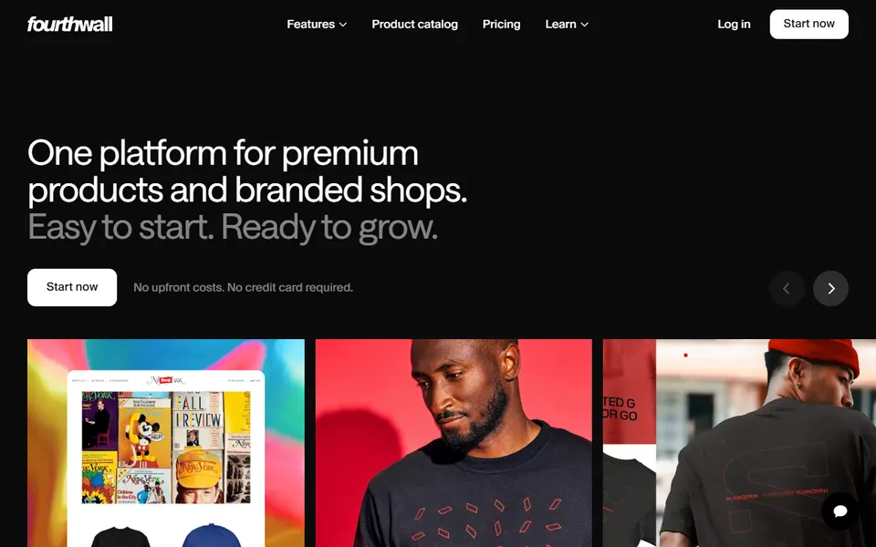 Fourthwall homepage (screenshot)