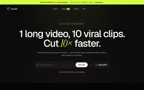 FrameOS homepage (screenshot)