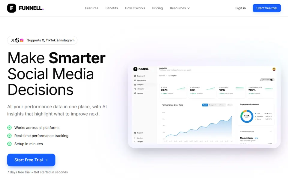 Funnell homepage (screenshot)