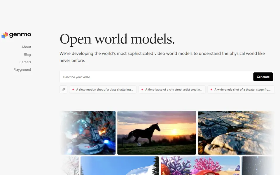 Genmo homepage (screenshot)