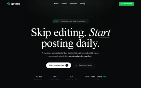 GetClip homepage (screenshot)