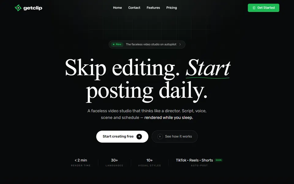 GetClip homepage (screenshot)