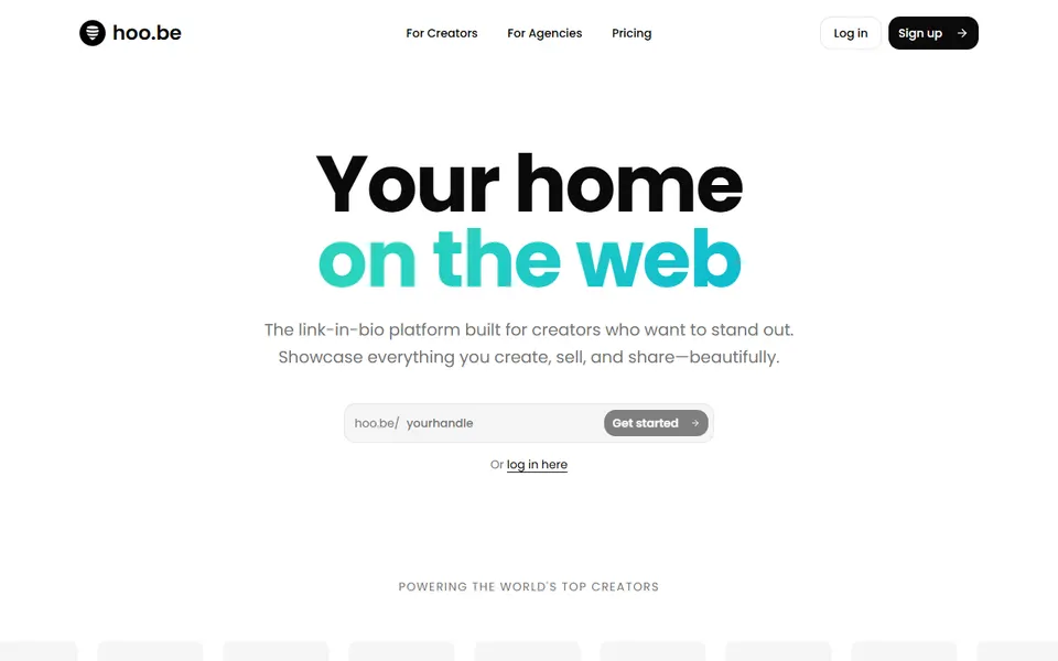 Hoo.be homepage (screenshot)