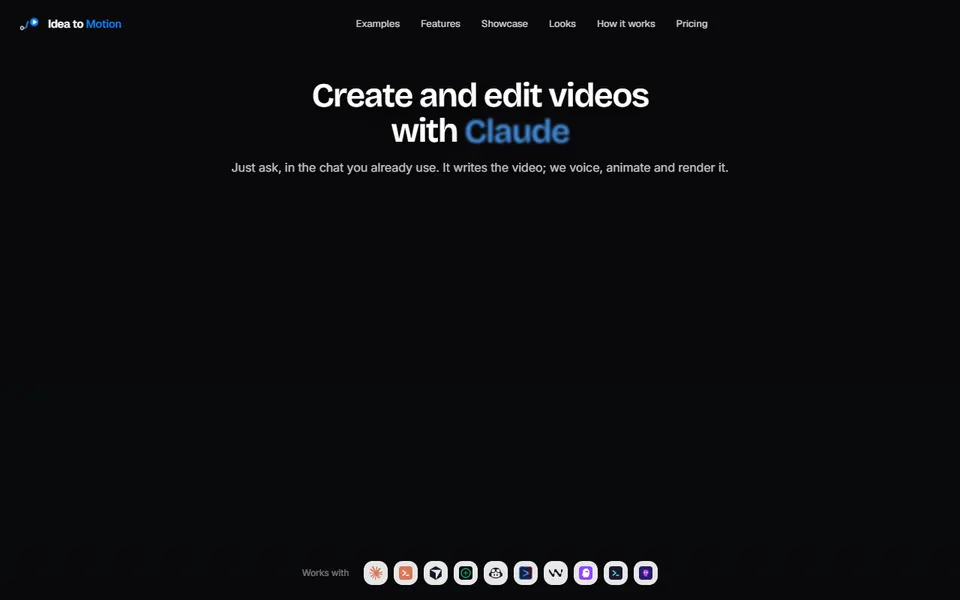 Idea to Motion homepage (screenshot)