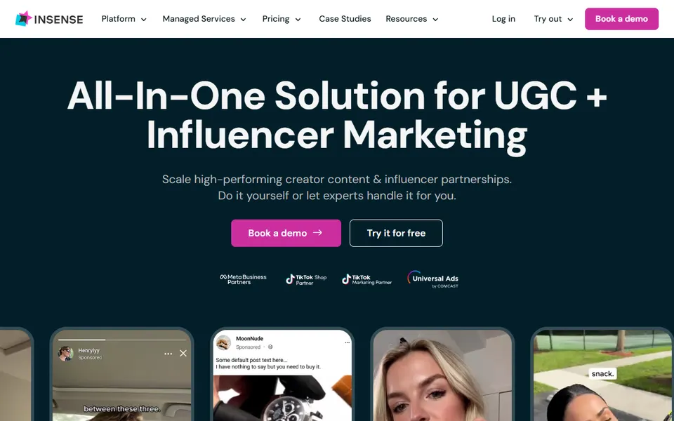 Insense homepage (screenshot)