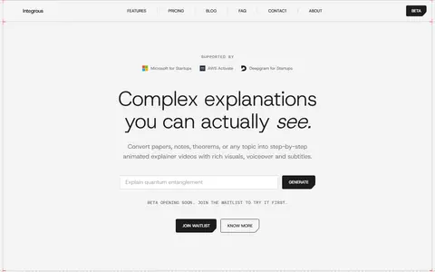 Integrous homepage (screenshot)