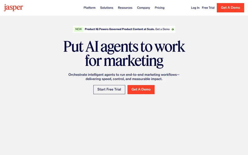 Jasper homepage (screenshot)