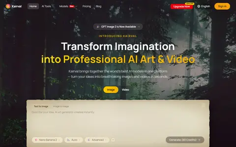 Kairval homepage (screenshot)