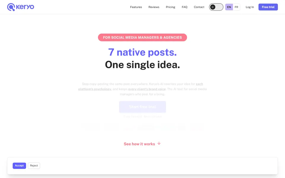 Keryo homepage (screenshot)