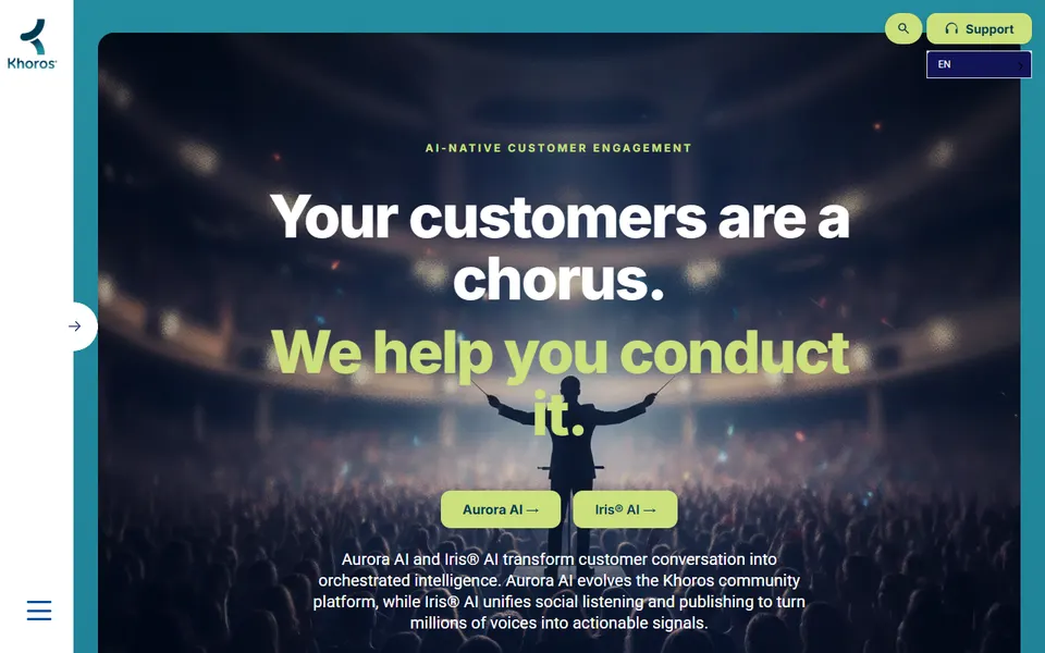 Khoros homepage (screenshot)