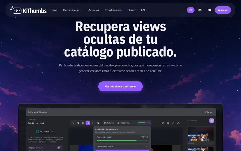 KiThumbs homepage (screenshot)