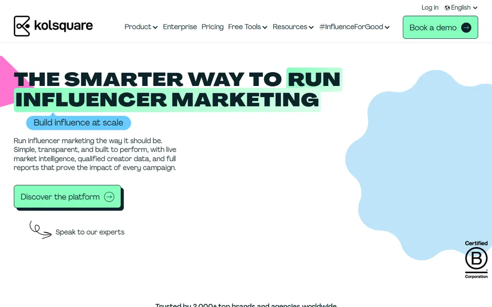 Kolsquare homepage (screenshot)
