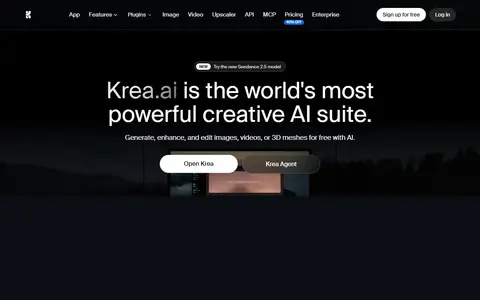 Krea homepage (screenshot)