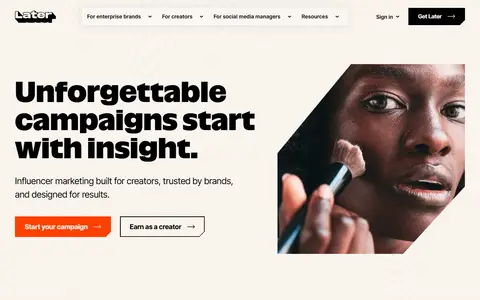 Later homepage (screenshot)