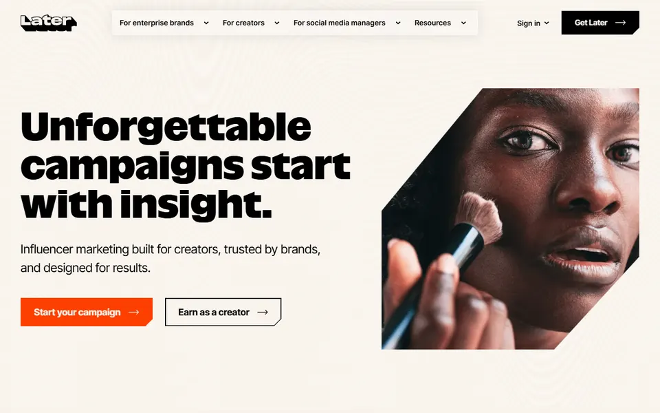 Later homepage (screenshot)
