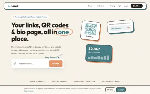 Lenkli homepage (screenshot)