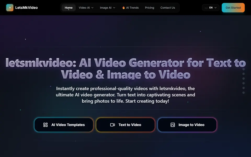 letsmkvideo homepage (screenshot)