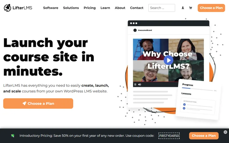 LifterLMS homepage (screenshot)