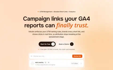 linkutm homepage (screenshot)