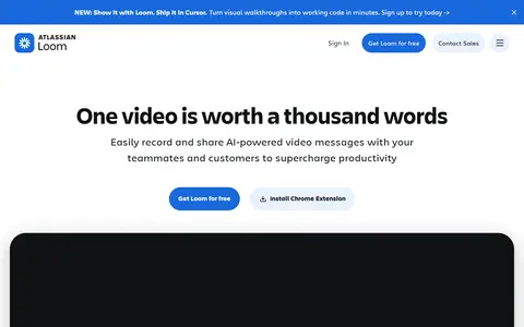 Loom homepage (screenshot)