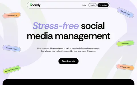 Loomly homepage (screenshot)