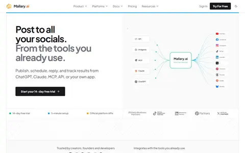 Mallary homepage (screenshot)