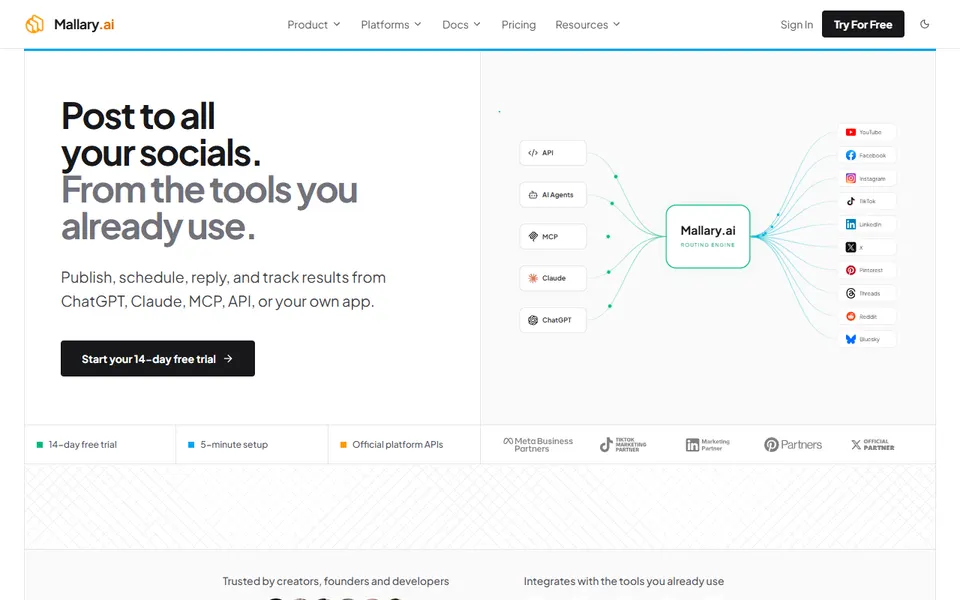 Mallary homepage (screenshot)