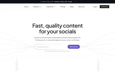Marky homepage (screenshot)