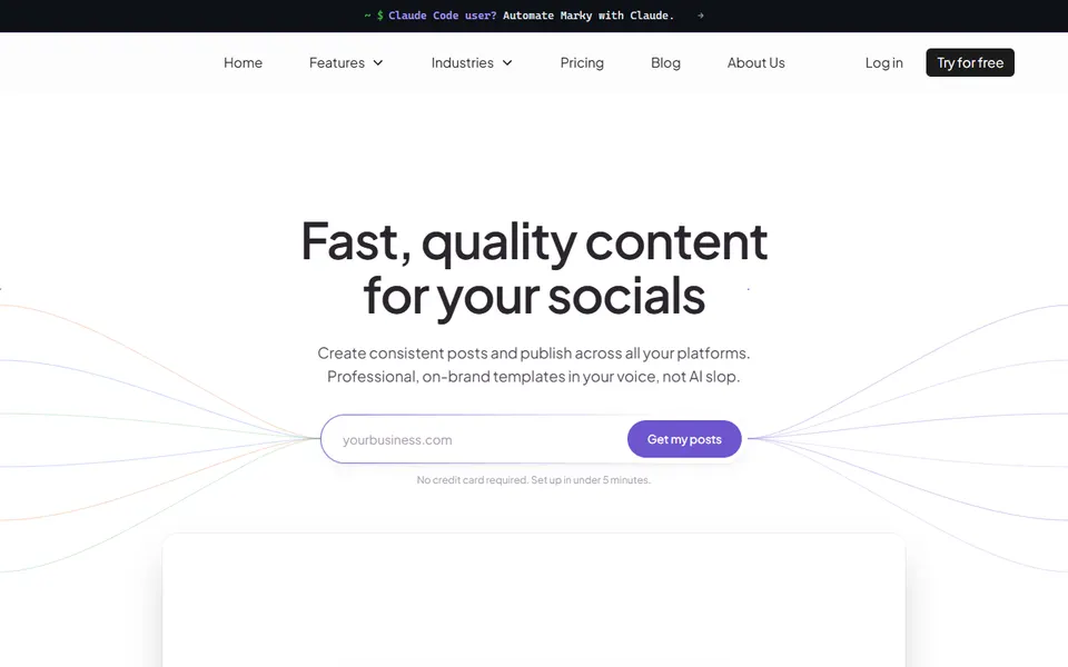 Marky homepage (screenshot)