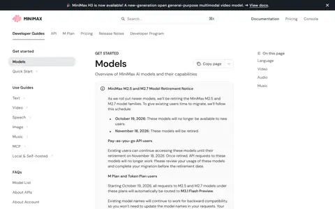 MiniMax-MCP homepage (screenshot)