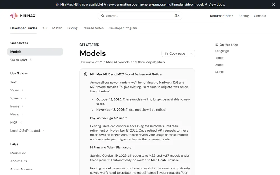 MiniMax-MCP homepage (screenshot)