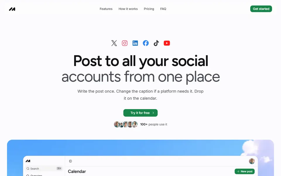 Multifeed homepage (screenshot)