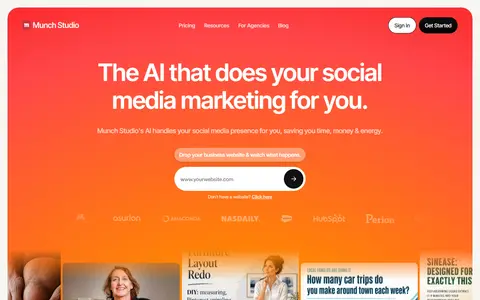 Munch homepage (screenshot)
