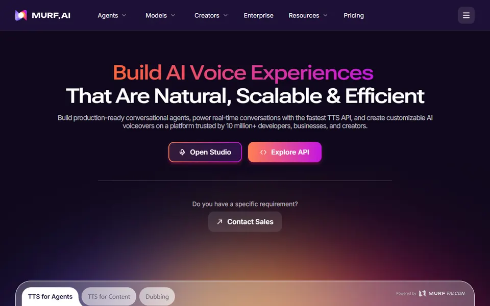 Murf AI homepage (screenshot)