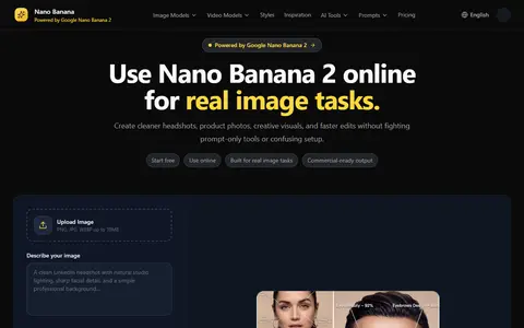 Nano Banana AI homepage (screenshot)