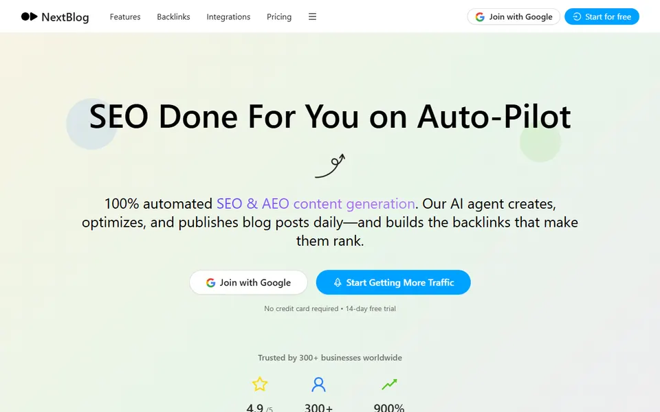 NextBlog homepage (screenshot)