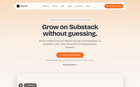 NotesIQ homepage (screenshot)