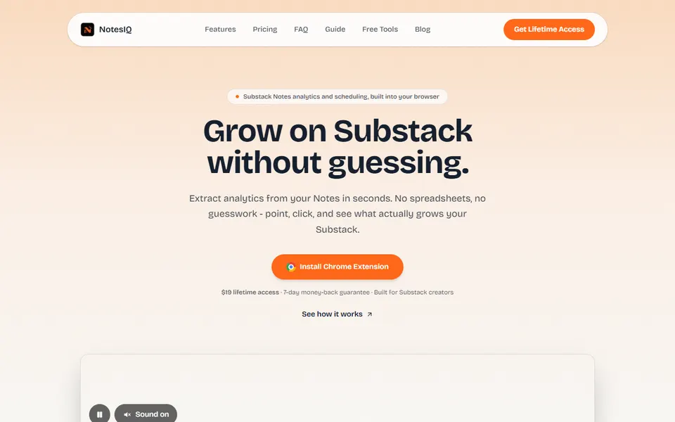 NotesIQ homepage (screenshot)