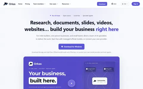 Orkas-VideoStudio homepage (screenshot)