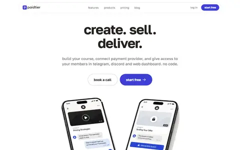 paidtier homepage (screenshot)