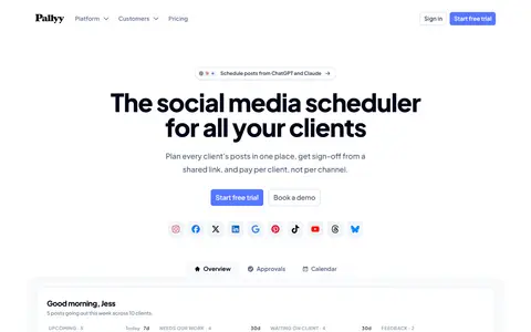 Pallyy homepage (screenshot)