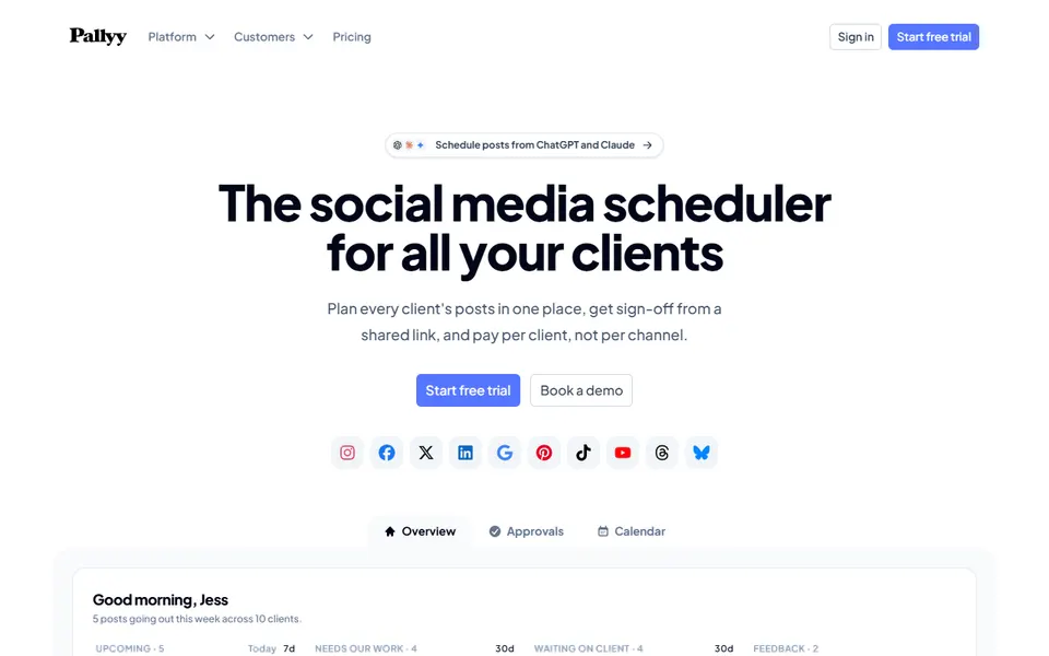 Pallyy homepage (screenshot)