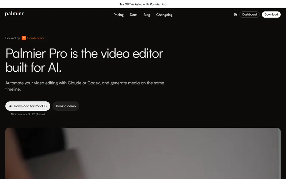 palmier-pro homepage (screenshot)