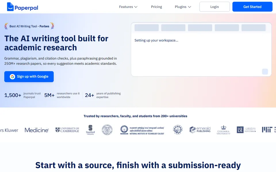 Paperpal homepage (screenshot)